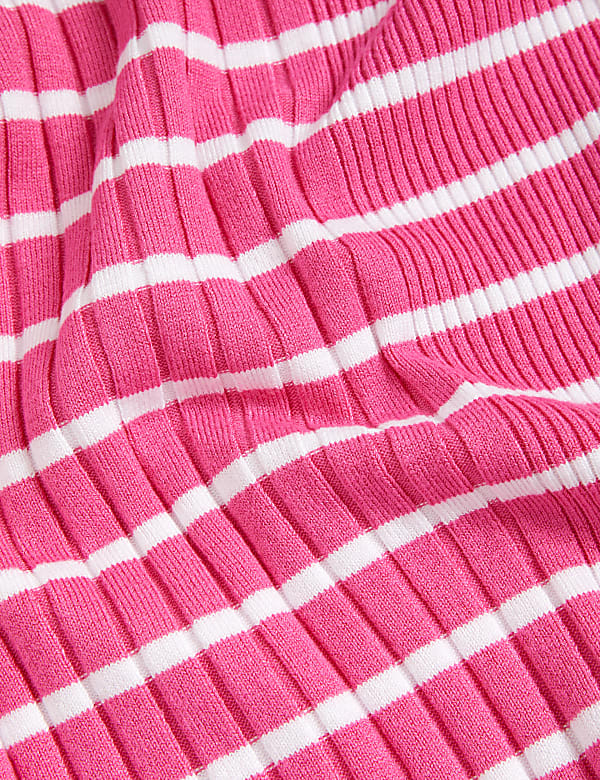 Striped Crew Neck Knitted Top