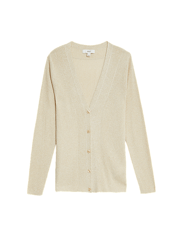 Sparkly V-Neck Button Front Cardigan