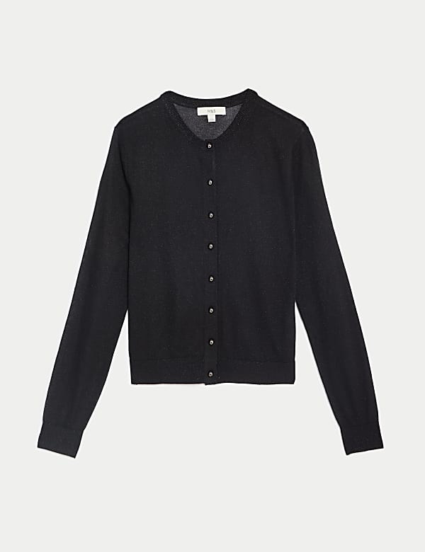 Cardigan mit Rundhalsausschnitt und Metallic-Effekt - DE