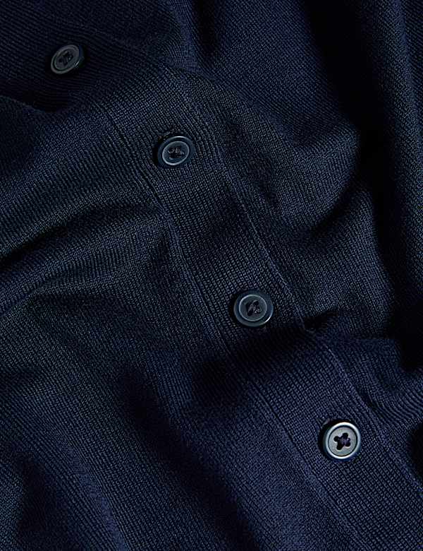 Crew Neck Button Front Cardigan