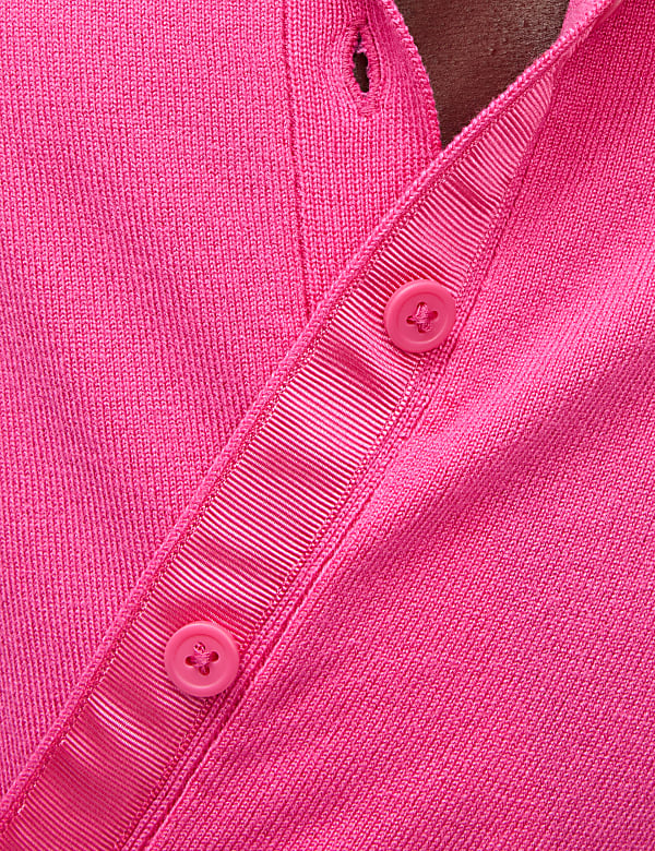 Crew Neck Button Front Cardigan