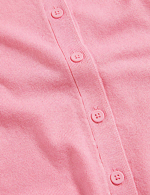 Crew Neck Button Front Cardigan