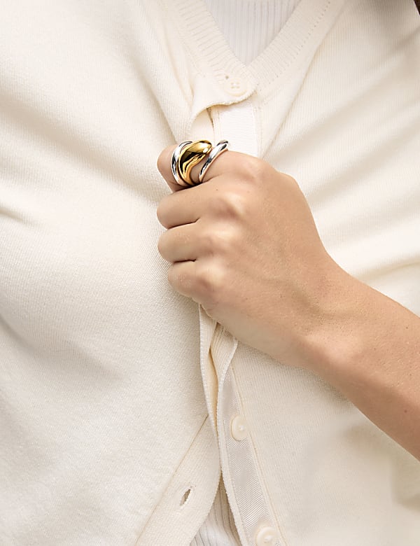 Crew Neck Button Front Cardigan