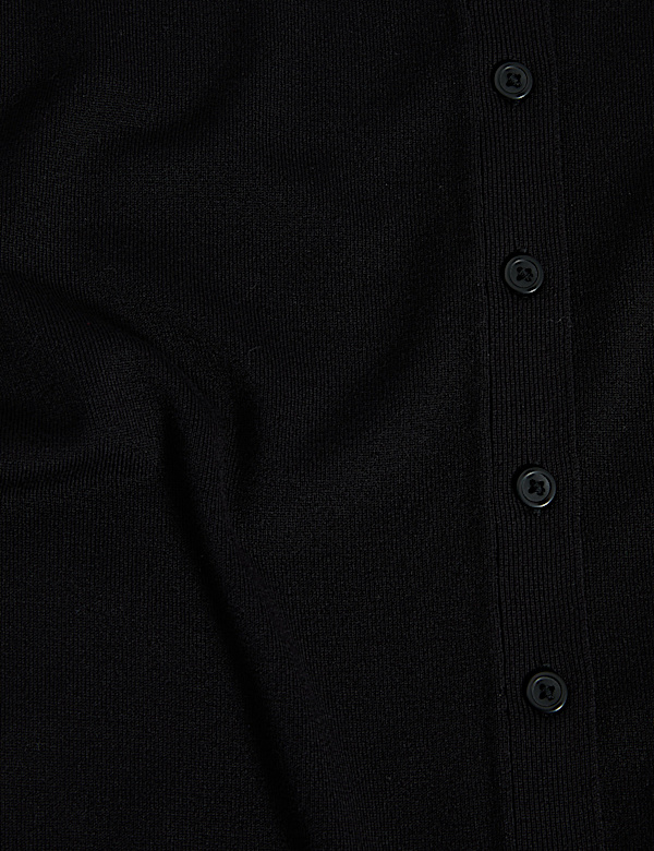 Crew Neck Button Front Cardigan