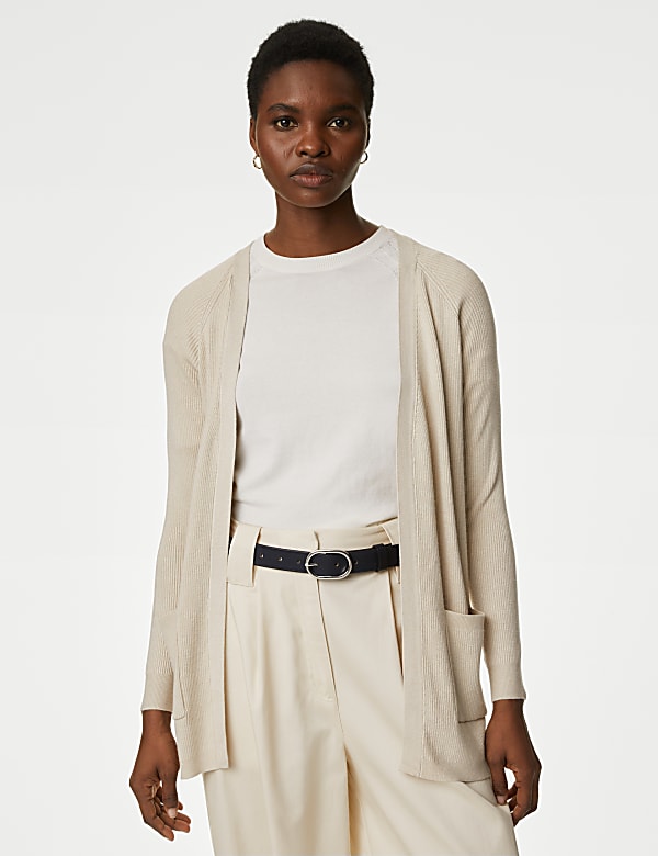 Ribbed Edge to Edge Longline Cardigan