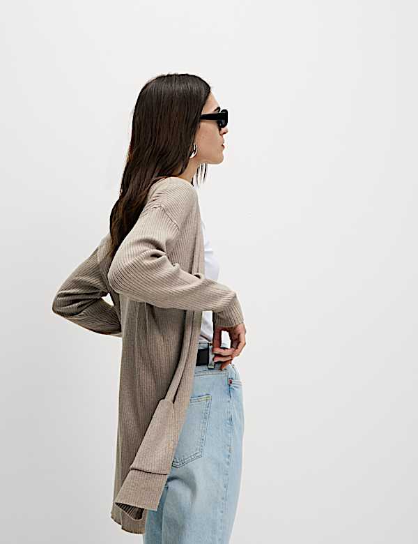 Ribbed Edge to Edge Longline Cardigan