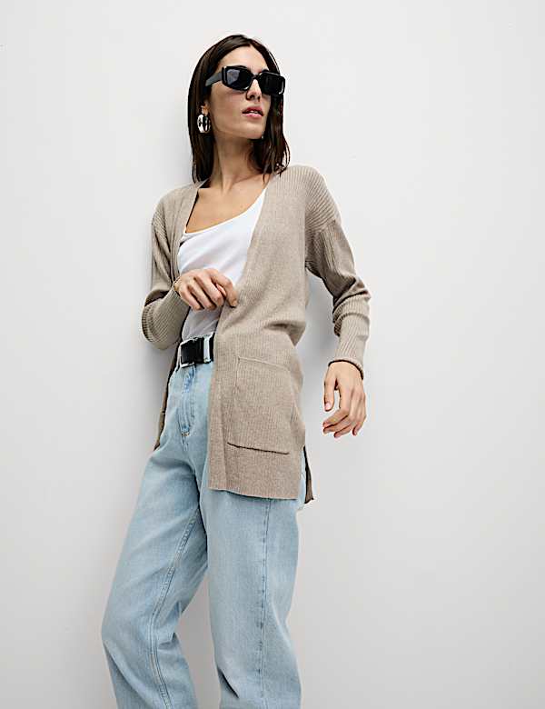 Ribbed Edge to Edge Longline Cardigan