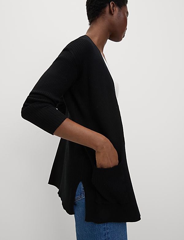 Ribbed Edge to Edge Longline Cardigan