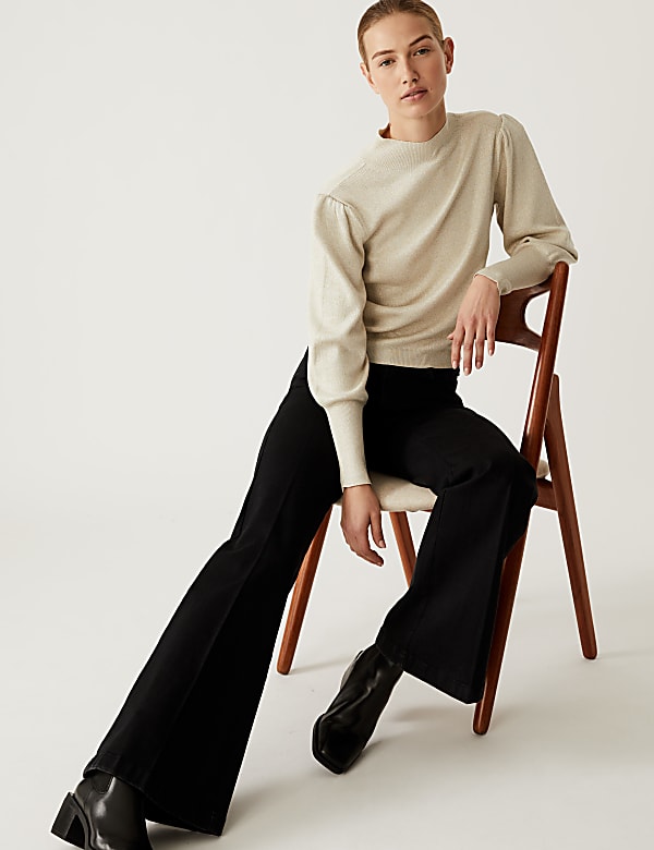 Sparkly Funnel Neck Jumper