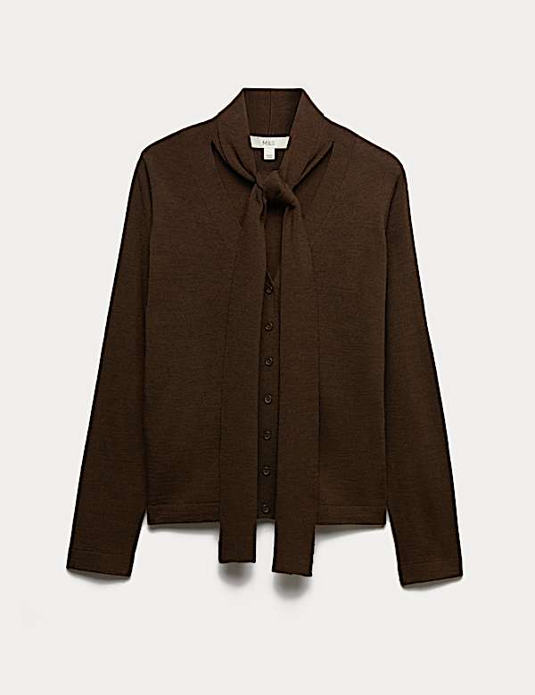 Strukturierter Cardigan mit durchgehender Knopfleiste, Schalkragen und Wollanteil - DE