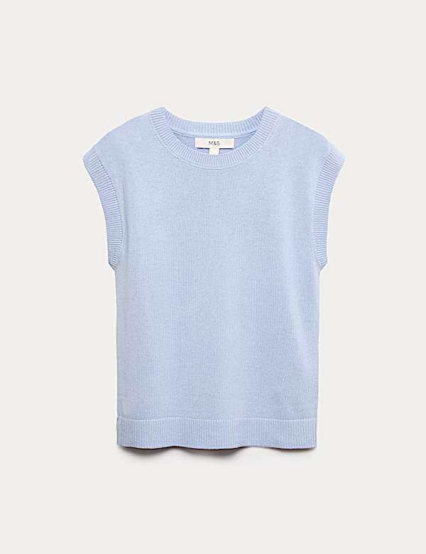 Muscle Knitted Vest With Linen - US