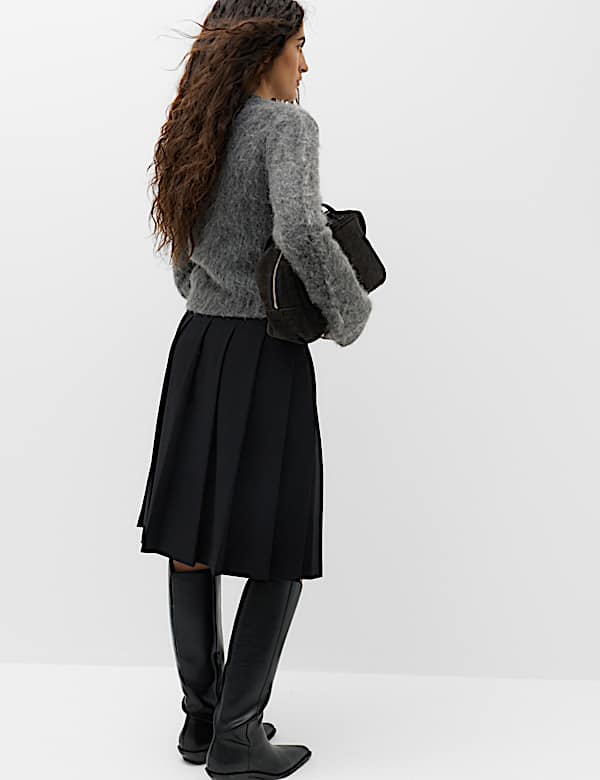 Wool Blend V-Neck Jumper with Mohair - NZ