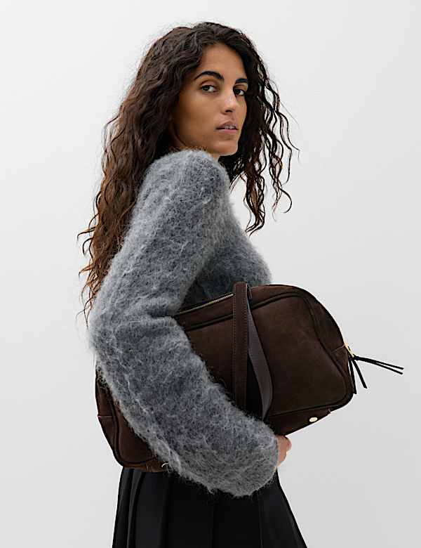 Wool Blend V-Neck Jumper with Mohair - NZ