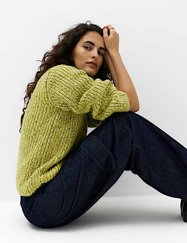 Textured V Neck Jumper - NZ