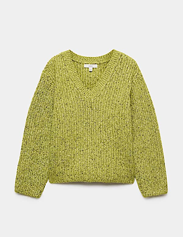 Textured V Neck Jumper - NZ