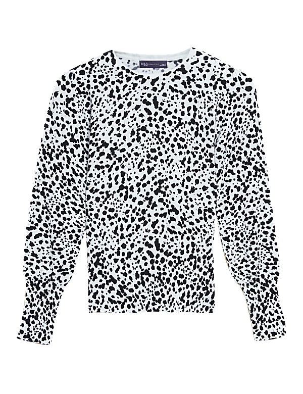 Animal Print Blouson Sleeve Jumper