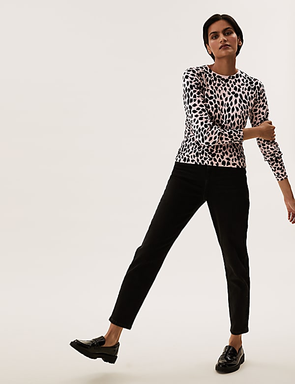 Animal Print Crew Neck Jumper
