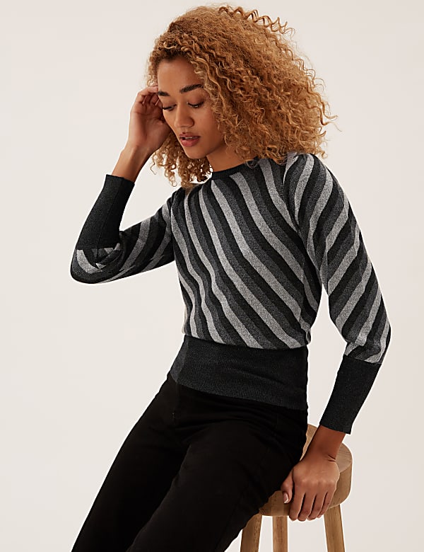 Buy Striped Sparkly Jumper at Marks Spencer