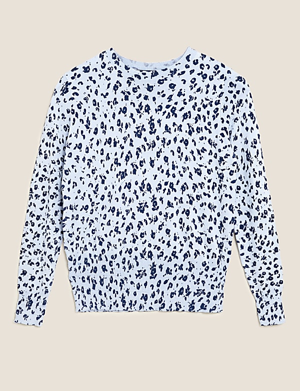 Floral Crew Neck Fitted Jumper
