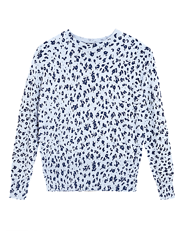 Floral Crew Neck Fitted Jumper