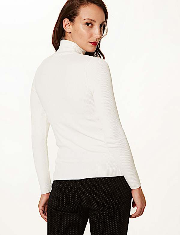 Ribbed Roll Neck Jumper