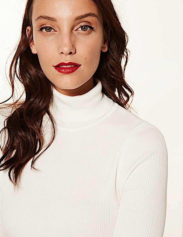 Ribbed Roll Neck Jumper