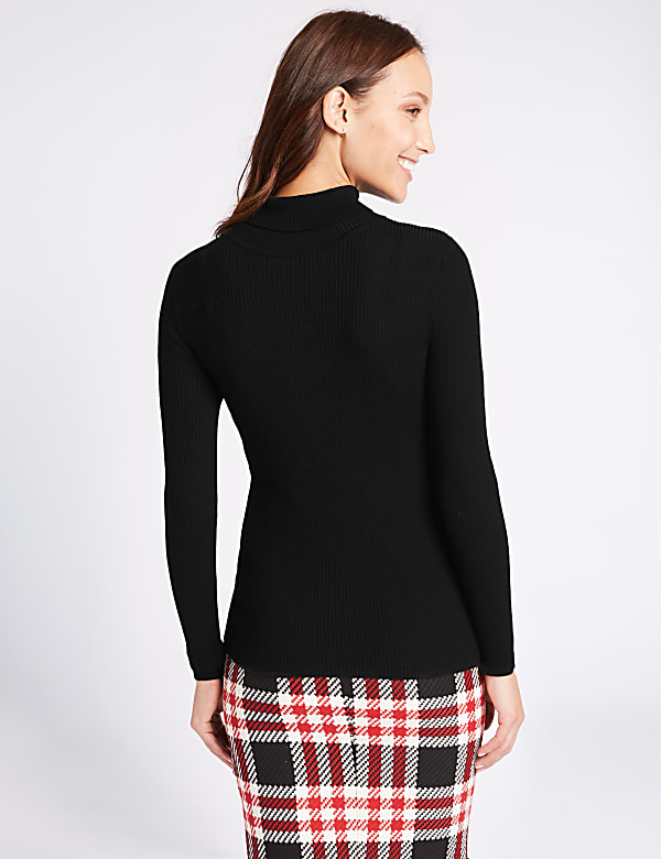 Ribbed Roll Neck Jumper