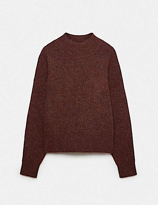 Crew Neck Drop Sleeve Relaxed Fit Jumper With Wool - CN
