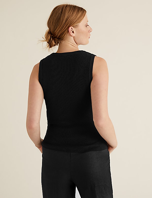 Textured Knitted Sleeveless Top