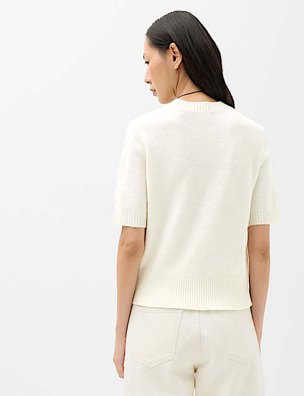 Slim Fit Hairy Crew Neck Knitted Top - UA