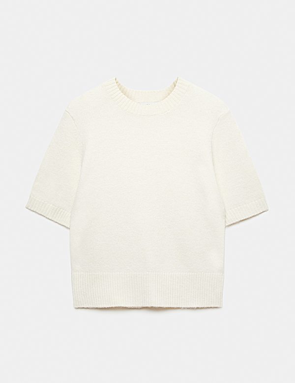 Slim Fit Hairy Crew Neck Knitted Top - UA