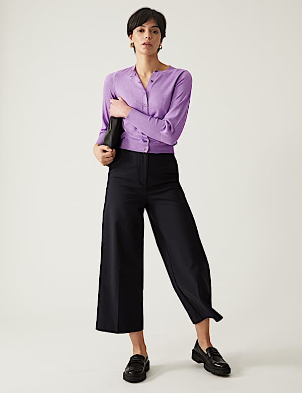 Sparkly Crew Neck Button Through Cardigan