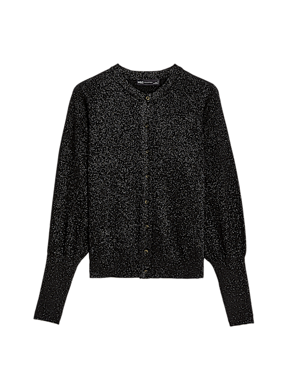Sparkly Crew Neck Button Through Cardigan