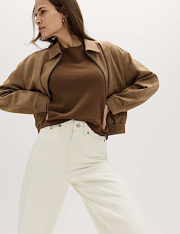 Cotton Rich Boucle Slim Fit Knitted Top - AU