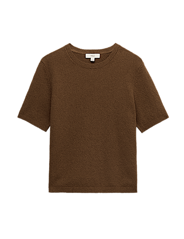 Cotton Rich Boucle Slim Fit Knitted Top