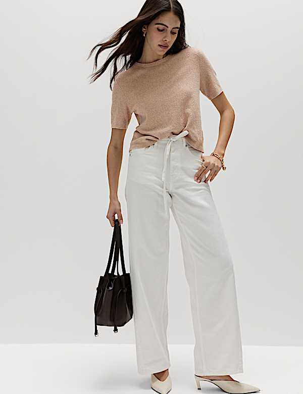 Cotton Rich Boucle Slim Fit Knitted Top