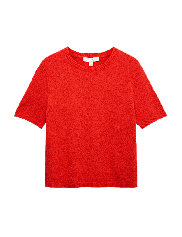 Cotton Rich Boucle Slim Fit Knitted Top