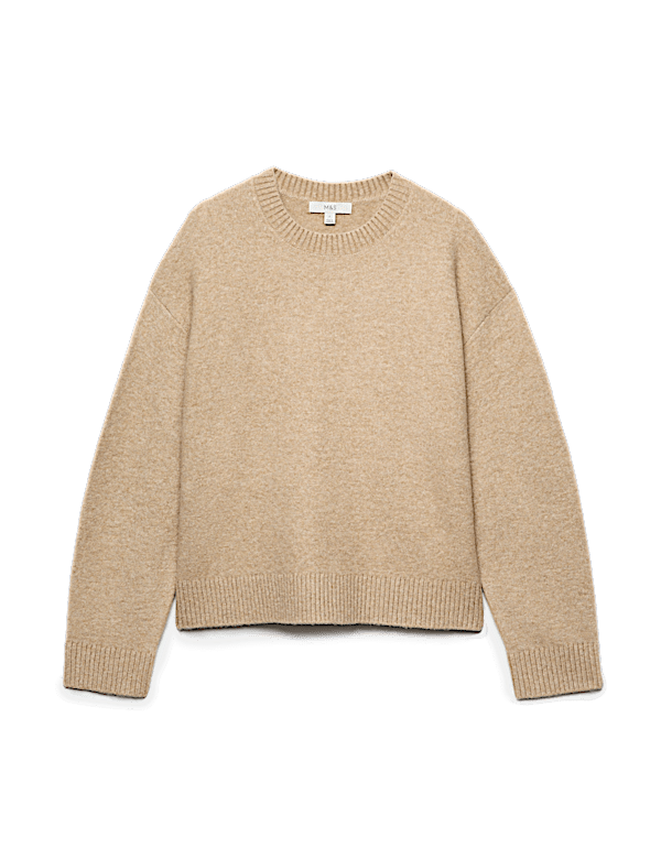 Crew Neck Relaxed Jumper with Wool