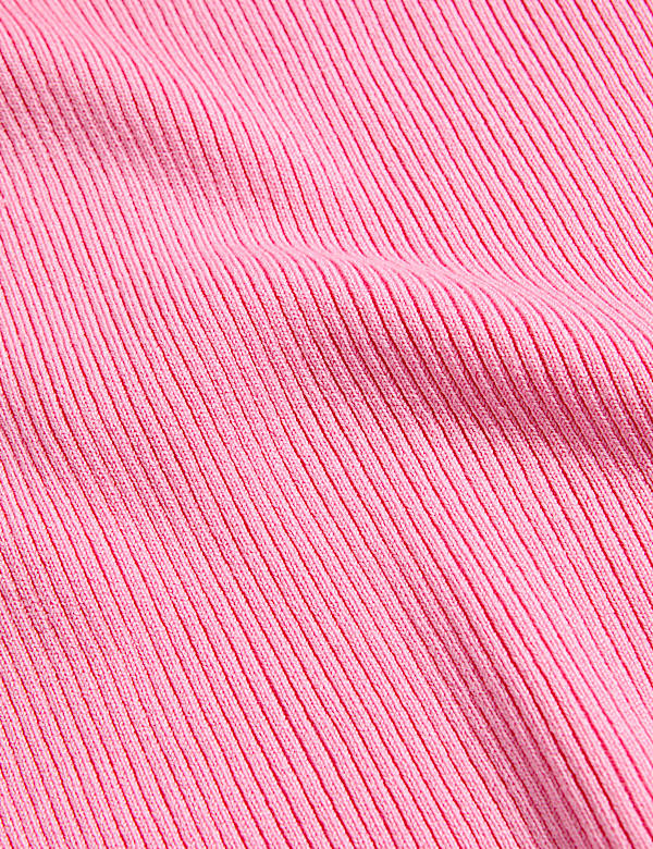 Ribbed Crew Neck Knitted Top