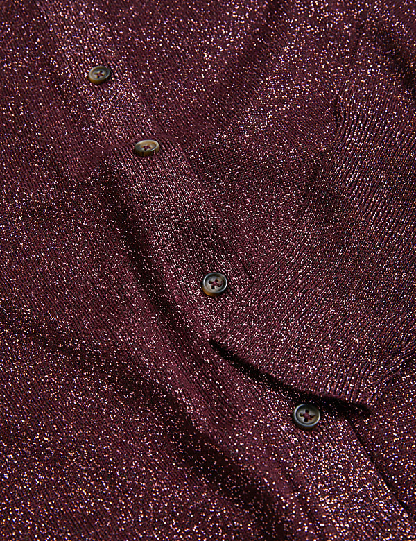 Sparkly Crew Neck Button Through Cardigan