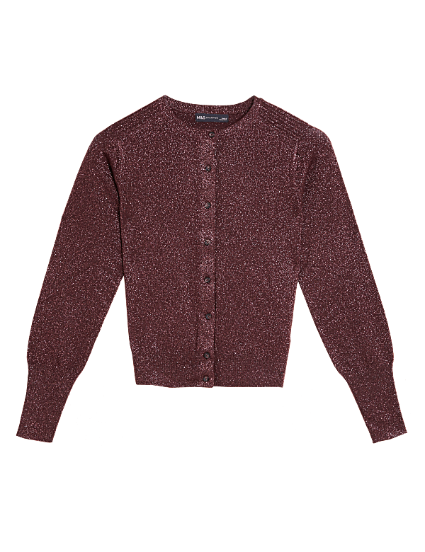 Sparkly Crew Neck Button Through Cardigan