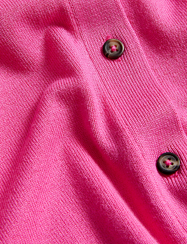 Crew Neck Button Front Cardigan