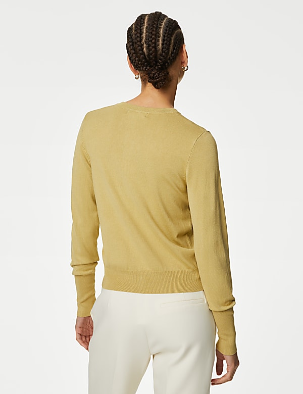 Crew Neck Button Front Cardigan - PT