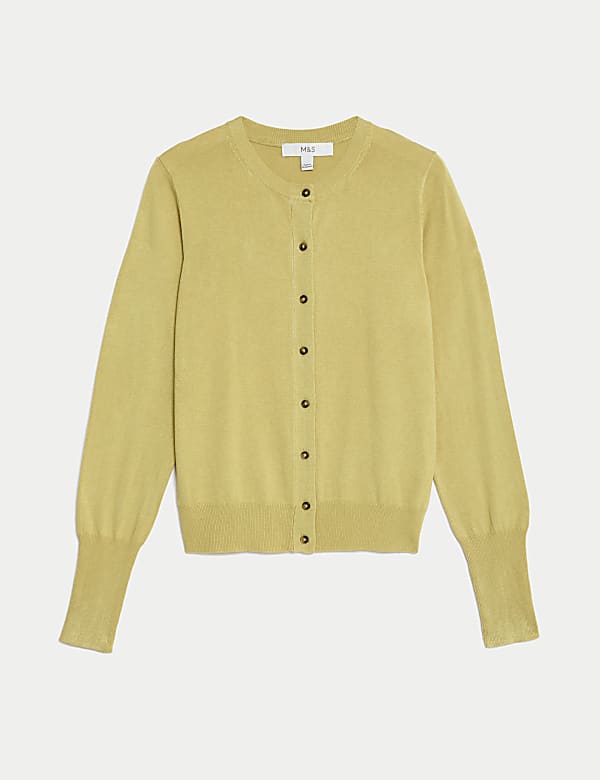 Crew Neck Button Front Cardigan - PT