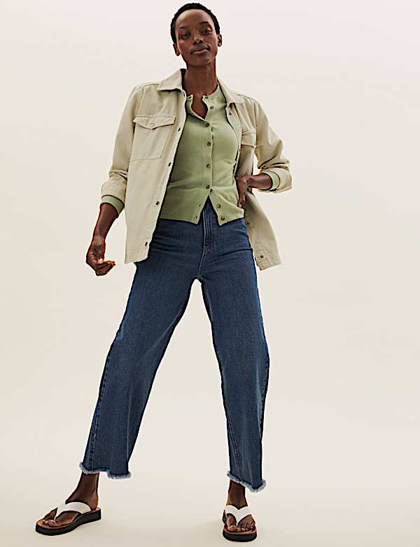 Crew Neck Button Front Cardigan