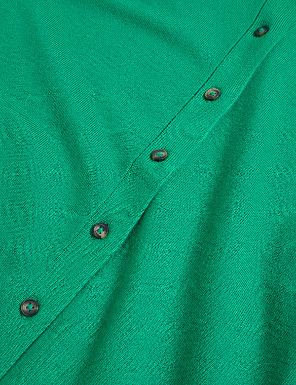 Crew Neck Button Front Cardigan