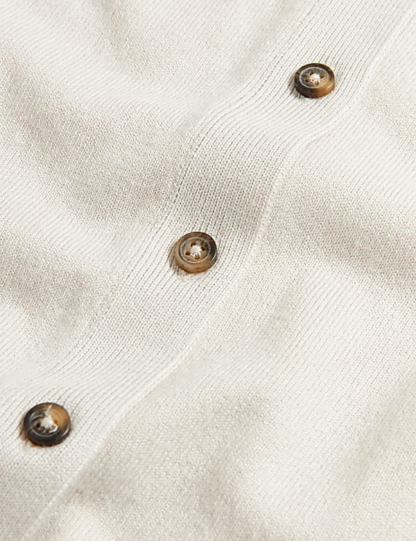 Crew Neck Button Front Cardigan