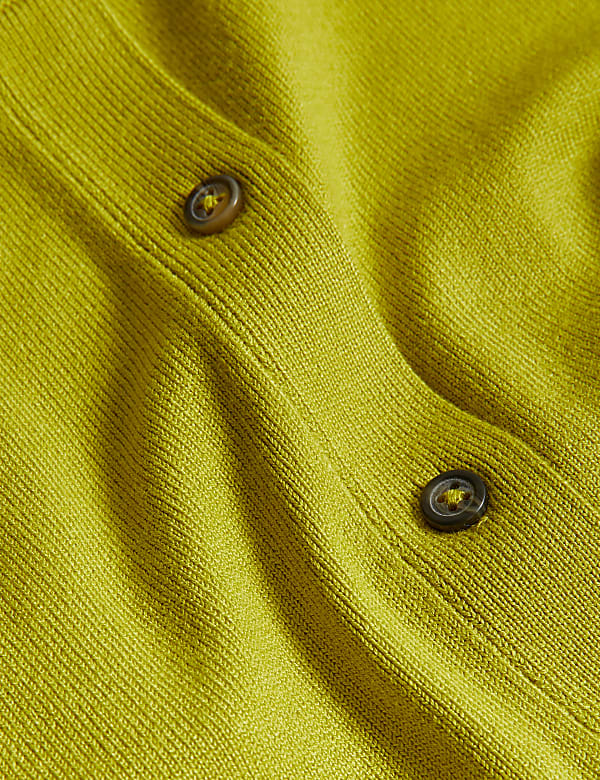 Crew Neck Button Front Cardigan