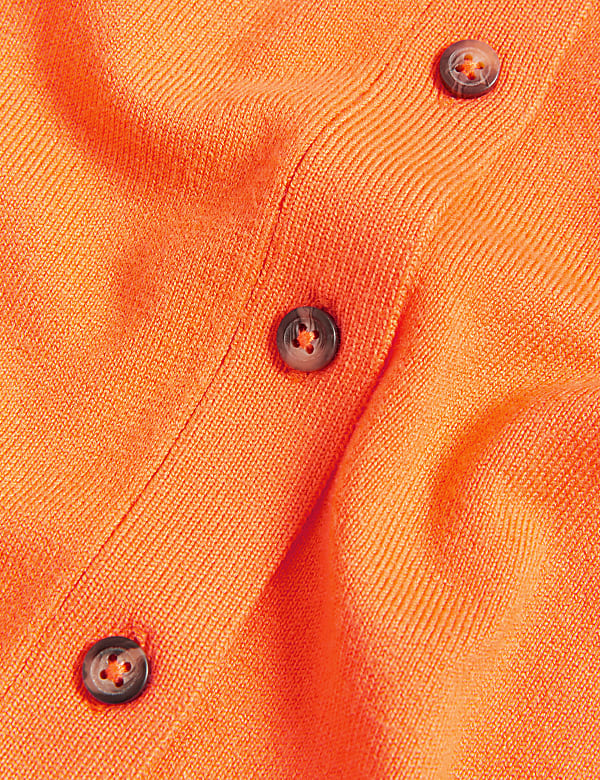 Crew Neck Button Front Cardigan