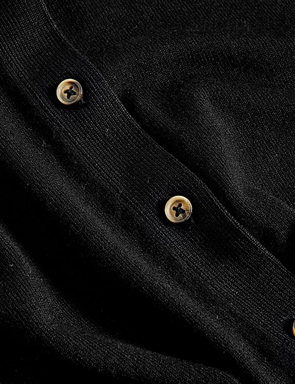 Crew Neck Button Front Cardigan